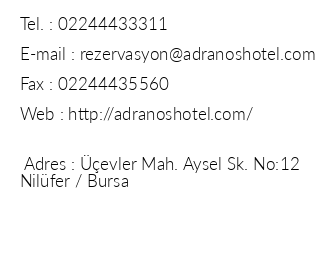 Adranos Hotel iletiim bilgileri
